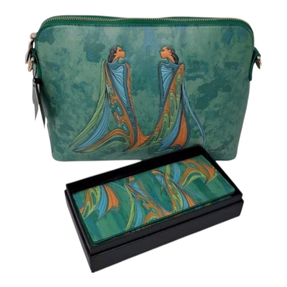 Maxine Noel Friends Amis Faux Leather Art Shoulder Bag And Wallet